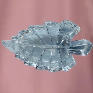 VINTAGE "ROYAL CRYSTAL ROCK" ITALIAN GENUINE LEAD CRYSTAL BUTTER PAT DISH 24%